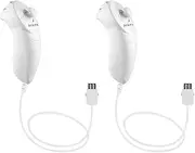 2 Packs Nunchuk Nunchuck Remote Controller Joypad for Nintendo Wii Wii U Console White