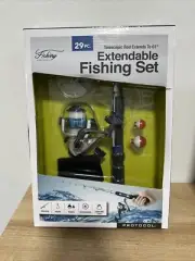 Fishing Protocol Extendable Fishing Set Telescopic Rod Extends To 61” Travel