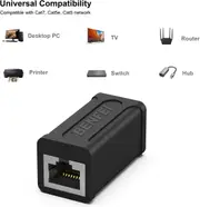 BENFEI 000264BK RJ45 Inline Coupler, Cat7 Cat6 Cat5e Ethernet Coupler Female to Female