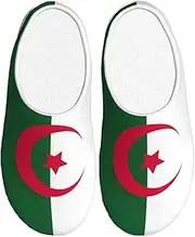 [EdWal] Flag of Algeria print Winter Warm Slippers Indoor Anti-skid Plush Slippers Relaxing at Home for Women Men