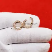 14K Gold Diamond Charm Holder, 14K Enhancer Lock, 14K Gold Push Lock