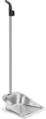 Dust Pans with Long Handle - 35”Heavy Duty Metal Upright Stand Up Dustpan