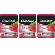 3 Pack Chapstick Red Raspberry .15 oz Lip Balm Fresh Sealed