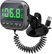 Transmitter for Car - Fm Radio Adapter - Interior Accessories, Hud Music Player, LED Display Mp3 Player Transmitters for Stereo Music Calls Audio