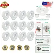 Contemporary Lighting with NFPA Code Fire Sprinkler Escutcheon - 12-Pack White