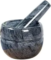 Mortar and Pestle Creative Garlic Pounder Marble Spice Grinder Household Manual Pounding Jar Small Garlic Presser Pestle and Mortar Set(Black)
