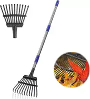 Leaf Rake for Gardening - 8.5" Wide Small Garden Rake for Leaves,11 Tines
