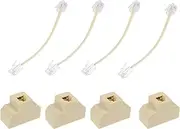 CHICAMPERA 4pcs Telephone Line Splitter Adapter Female to Female Connector Convenient Phone Wire Distributor for Home Office Use