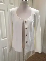 NWT Ann Taylor White Linen Blend Blazer 10 $198