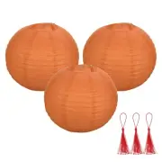 3 Pcs Orange Round Paper Lanterns 14 Inch Paper Lantern Party Decorations