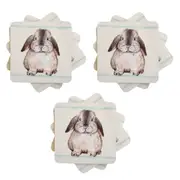 3x 4pc Urban Bunny Cork Coasters Home Dinning Table Protector Square Brown 10cm