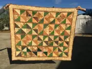 Handmade Quilted Throw Blanket - Scrappy Windmills 44" x 52" - Unique Patchwork