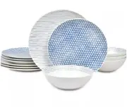 Noritake Hammock 12- Pc Porcelain Dinnerware Set, Blue