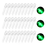 100pcs 5mm LED Diode Lights, Yellow Green Round Transparent DC 1.8-2.0V