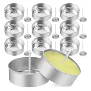150Pcs Aluminum Tea Lights Cups, Metal Tea Light Tins with 150 Pcs Candle Wicks Empty Candle for Candle Lovers silver