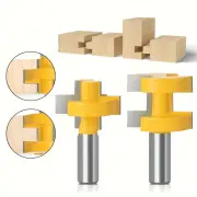 LAVIE 2PCS 1/2 Inch Shank Tongue and Groove Joint Set Carbide Tipped Router Bits for Board Tabletops / Panels Joinery /