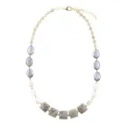 Noche Pearl and Labradorite Necklace