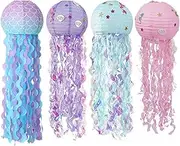 40 Pack Jellyfish Paper Lanterns Mermaid Birthday Decorations Decoration Wishes Lantern Lamps Ocean Theme Decor Under Sea Classroom Girls Baby Showers Party Supplies Birthday Decorations Supplies
