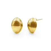 Bevilles 9kt Yellow Gold Silver Filled Organic Dome Stud Earrings