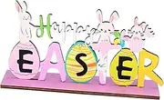 Beaupretty Easter Bunny Table Centerpiece Sign Wood Decor for Spring Celebrations Freestanding Design for Homes Offices Classrooms Lasting Use Festive Atmosphere