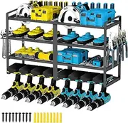 Alpen Power Tool Organizer Wall Mount, Large 4 Layer Heavy Duty Metal Power Tool Storage Rack, Garage Tool Drill Holder for Tool Room, Workshop, Garage, Utility Storage Rack for Cordless Drill