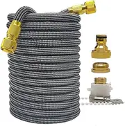 GDGKMFMKAZ High Pressure Garden Water Hose Expandable Double Metal Connector PVC Reel Magic Water Pipes for Garden Farm Irrigation Car Wash Garden Hose(Stripe Hose,75ft)