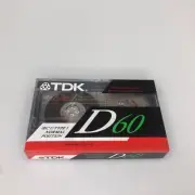 TDK D 60 Sealed Blank Normal Bias Audio Cassette Tape
