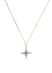 Missoma X Harris Reed North Star Rhodium-plated Necklace - Silver - One Size One Size