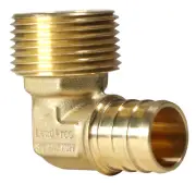 100 PIECES 3/4" PEX X 3/4" MALE NPT ELBOW BRASS CRIMP FITTINGS (LEAD-FREE) NSF