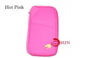 UNISEX Travel Long Wallet Passport Holder Ticket Organizer Case Cover Pink