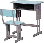 Hesitroad Kids Desk Chair Set Height Adjustable Toddler Table and Chairs Set, Children School Study Table Chair Set with Storage Drawer, Ergonomic Study Desk Chair Set with Backpack Hook Light Blue 6