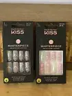 Kiss Masterpiece Pink/Nude Long Press On Nails High-End Prestigious Mani x2