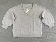 NWT Sundance 100% Cashmere Gray Pullover Sweater Size Large L New With Tags