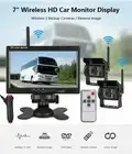 Wireless 7" Monitor 2x Heavy Duty CCD Reversing Camera 10m 12-24v For Caravan RV