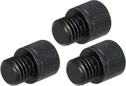 sourcing map 3Pcs Mic Stand Adapter 1/4 Female to M12 Male Thread Screw Adapter Aluminum Alloy for Microphone Tripod Stand Mount, Black