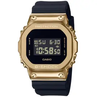 CASIO G-SHOCK 經典方框 奢華黑金電子腕錶 GM-5600G-9