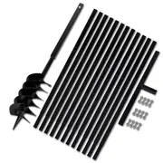 vidaXL Ground Drill with Handle 150 mm with Extension Tube 13 m Steel