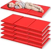 Wesiti 5 Pieces Thick Folding Nap Mat 3 Section Folding Rest Mats Folding Sleeping Mat for Kids Toddler Daycare Nap Mats for School Preschool Classroom Kindergarten