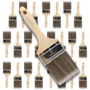 24PK 3" Flat House Wall,Trim Paint Brush Set Home Exterior or Interior Brushes