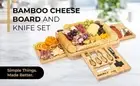 Bamboo Charcuterie Board Large with Knife Set Unique Gifts for Home Accessories