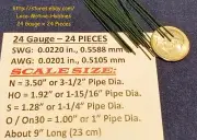 LMH WIRE N HO S O On30 24 Ga .022" .559 mm GRAB IRON Brake Rigging Piping 24 Pcs