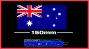 AUSTRALIAN FLAG STICKER 150MM LONG VINYL PRINTED BUMPER DECAL AUSSIE PRIDE