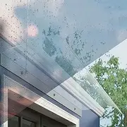 Patio Roof DIY Kit Outdoor Transparent Polycarbonate Canopy Entryway Garden Patio Pouch Waterproof Awning Shelter Cover Curved Design (40x420cm/16x165)