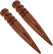 HOODANCOS Wooden Leather Edging Slicker Tool Set 2pcs Handmade Leather Burnisher Polisher for DIY Projects