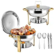5QT Chafing Dish Buffet Set, 2 Pack Round High Grade Dishes for Buffet, Stainles