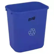 Indoor Recycling Bin 28 Qt. Plastic Blue Color Low-profile Design & Universal