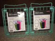 2 Extra Tall LockerMate Stac a Shelf 12” Tall ~ Aqua Teal Color School Locker
