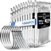Metal Zip Ties 1000pcs, 11.8 Inches Multi-Purpose Stainless Steel Heavy Duty ...