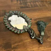 Hobby Lobby - Plastic/Resin Peacock Feathers Vanity Table Mirror w/ Red Jewels