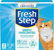 Advanced Unscented Clumping Cat Litter, 37 lbs (2 x 18.5 lb Boxes)